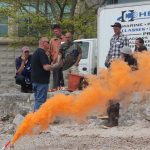 Ted Williams of Hercules SLR Inc. teaches fishermen about different types of emergency flares.