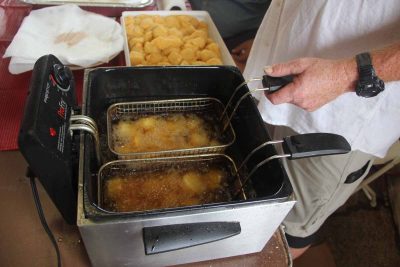 Fried local scallops were also a popular item on the menu at the open house.