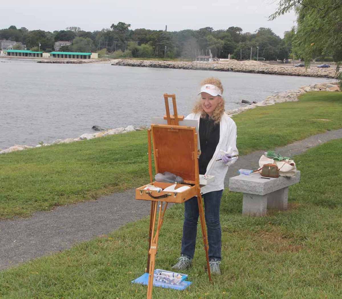 Liane Philpotts of Madison painted a scene at the mouth of the Thames River.