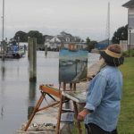 Shauna Shane of Storrs painted a scene of the Shennecossett Yacht Club and the docks at Avery Point.