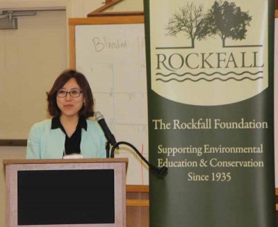 UConn Prof. Sohyun Park delivers a talk titled, "Green Infrastructure Isn't Just for Stormwater Management" during the Climate Adaptation Academy/Rockfall Symposium.