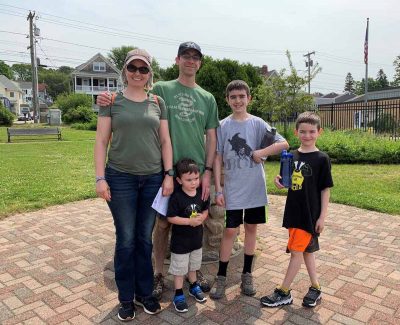 The Ambrosini family of Niantic began the Thames River Quest in Groton before taking the water taxi to New London for the Quest at Fort Trumbull.