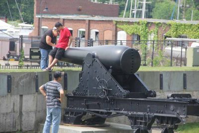 The Fort Trumbull Quest took participants to the cannons for some of the final clues.