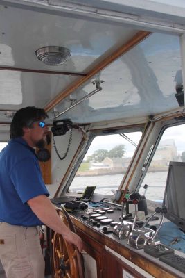 Capt. Ian Morrison piloted the Enviro-Lab III for the on-the-water workshop.