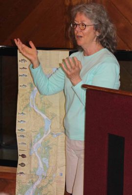 Judy Preston, Sea Grant's Long Island Sound Outreach Coordinator, gave a talk during the Shad Bake about the ecology and significance of the lower Connecticut River.