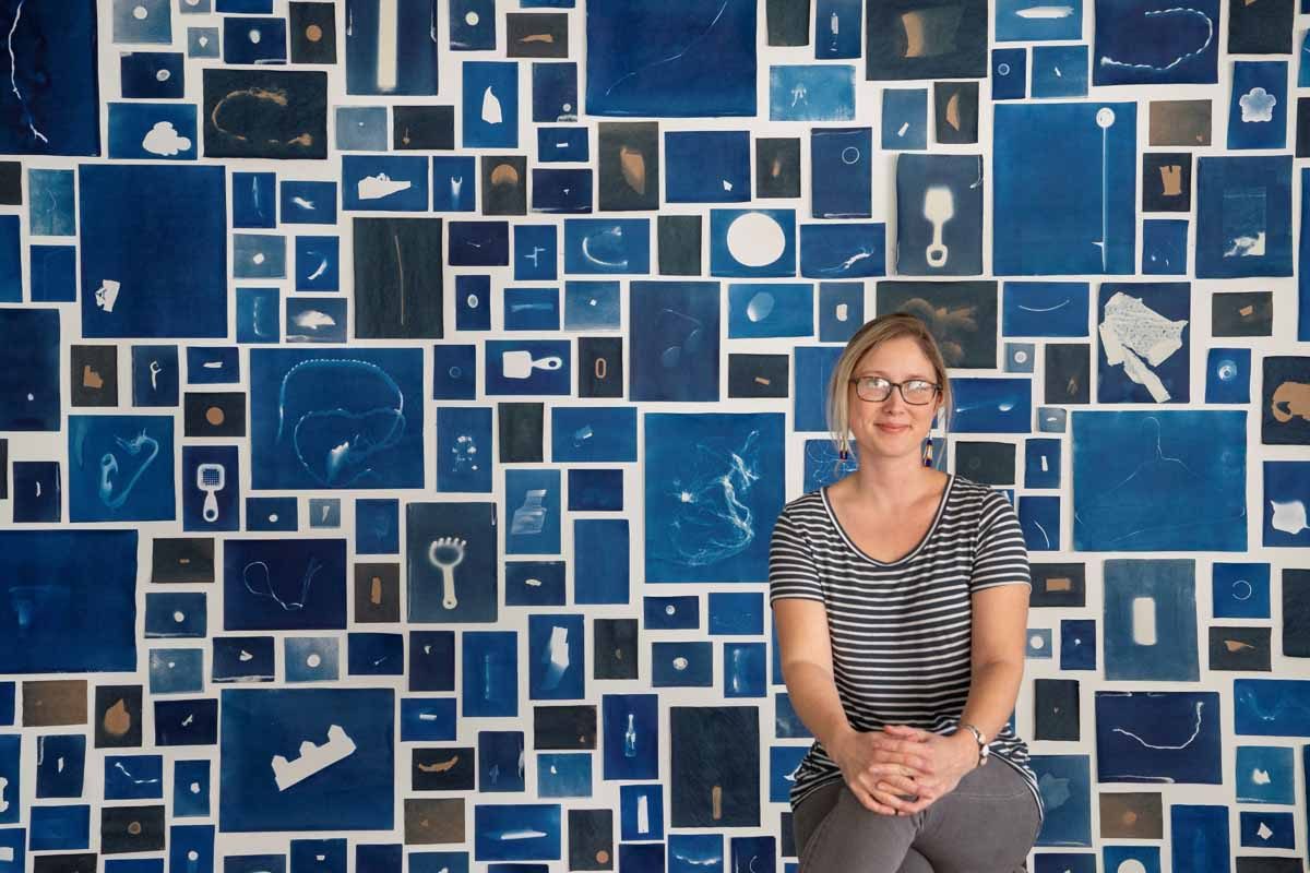 Elizabeth Ellenwood creates images of plastic trash using the cyanotype and wet plate collodion techniques.