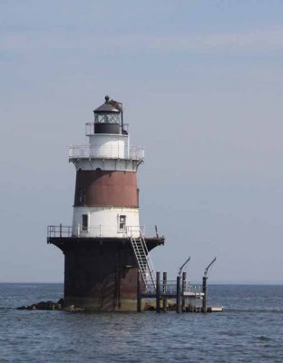 The excursion passed several lighthouses that mark ledges and islands in Norwalk harbor.