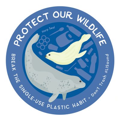 Protect Our Wildlife Sticker with harp seals