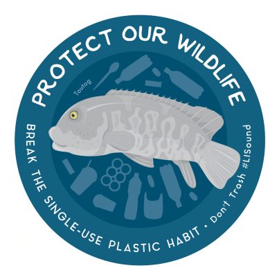 Protect Our Wildlife sticker with tautog