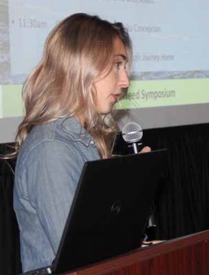 Jaclyn Robidoux of Maine Sea Grant shares the results of the marketing work group's analysis of challenges and achievable goals.