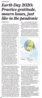 Earth Day article from Connecticut Hearst newspapers