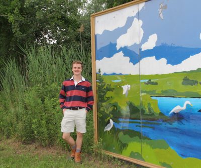 Andrew Tienken visits the Great Meadows Marsh in Stratford on July 7. It is one of the 20 wetland sites that provided data he is analyzing for his project.