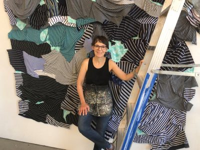 Katheryn Frund with a work in progress in her New Haven studio.
