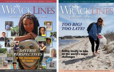 Covers of Fall-Winter 2020-21 and Spring-Summer 2020 issues of Wrack Lines magazine