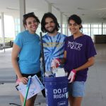 Amanda Schneider, left, Nick Imbrogno and Jillian Mastro, all of Fairfield, collected 2½ pounds of trash, including an umbrella poll, empty bakery boxes and several cans and bottles.