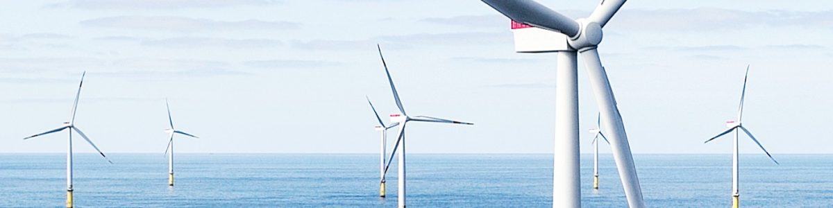 An array of offshore wind turbines