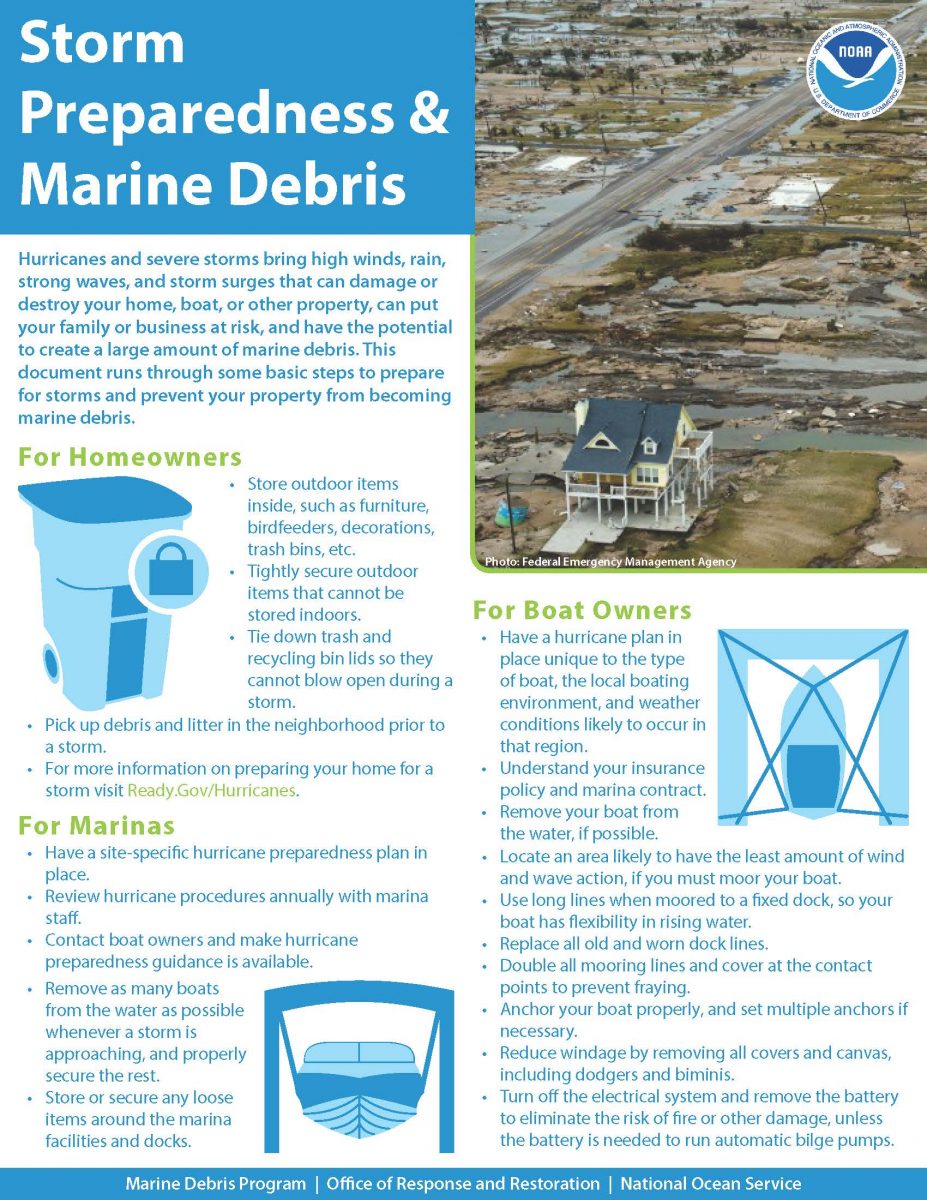 Storm Preparedness & Marine Debris Fact Sheet from the National Oceanic and Atmospheric Administration