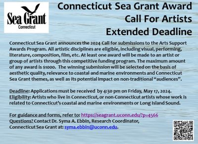 Post card for2024 CT Sea Grant Award Call for Artists