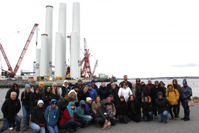 Representatives of Sea Grant programs from several states participated in a visit to the offshore wind staging area in New Bedford, MA, where the Vineyard Wind project is being staged, on Dec. 7.