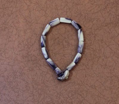 Michael Thomas passed this wampum bracelet around during his talk at the Annual Gathering of Shellfish Commissions meeting.