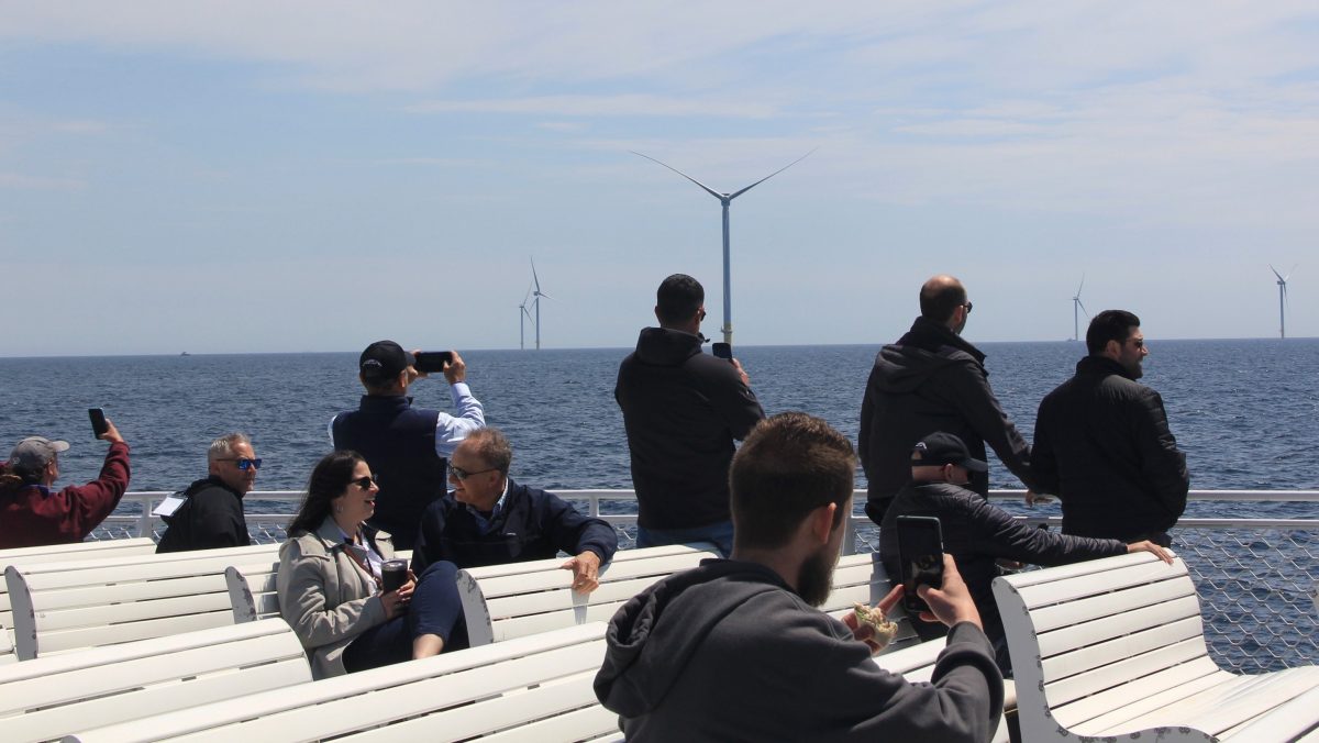 Dozens of media and local officials took part in the May 14 tour of the South Fork Wind project sponsored by Ørsted and Eversource.
