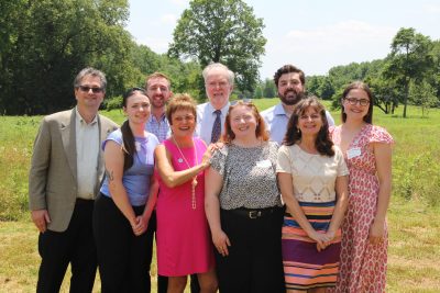 Staff of some of the regional and state agencies that worked on the revised CCMP gather after the event.