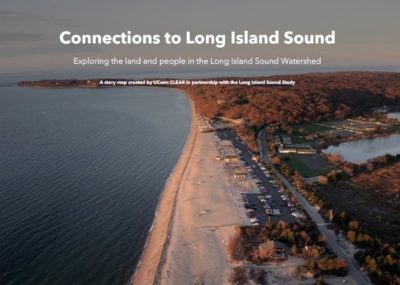 Aerial image of beach from Long Island Sound StoryMap