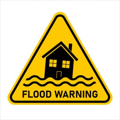 Flood warning sign
