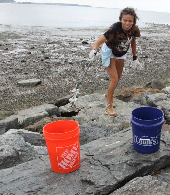 Alexa Madria of Brooklyn, New York, was one of five book club members who volunteered at the cleanup.