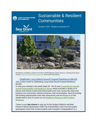 Page 1 of Sustainable & Resilient Communities newsletter for October 2025