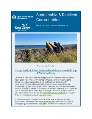 First page of Sustainable & Resilient Communities November 2025 newsletter