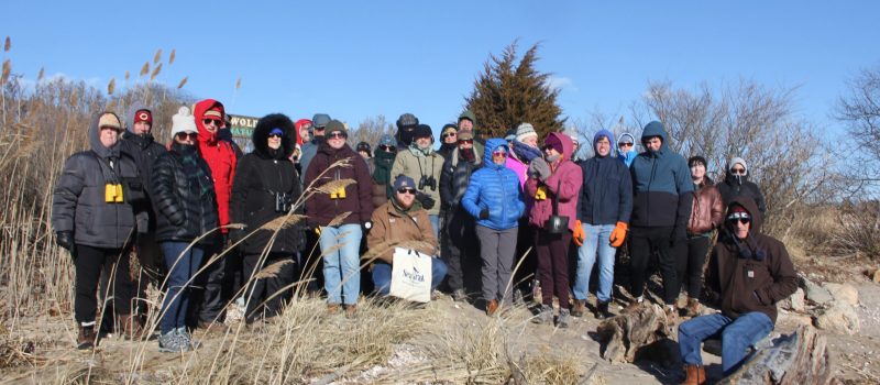About 25 people joined the First Day hike at Griswold Point in Old Lyme, hosted by CT Sea Grant and the CT National Estuarine Research Reserve.