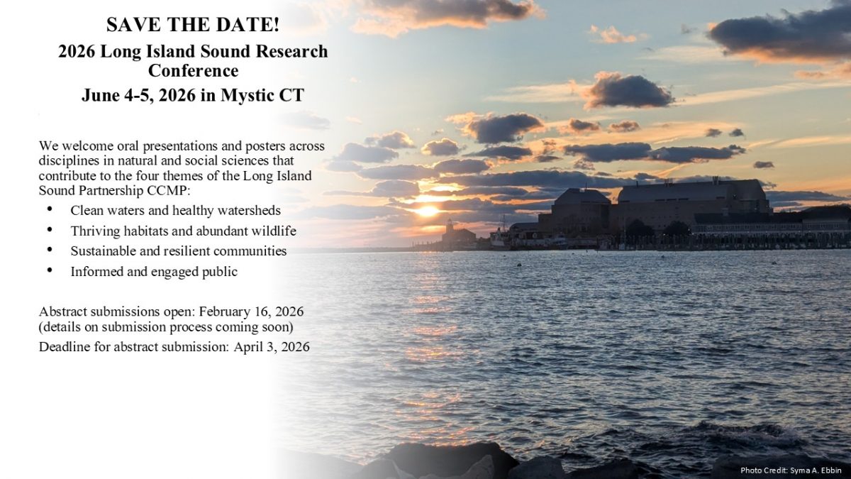 Save the Date notice for 2026 Long Island Sound Research Conference June 4-5