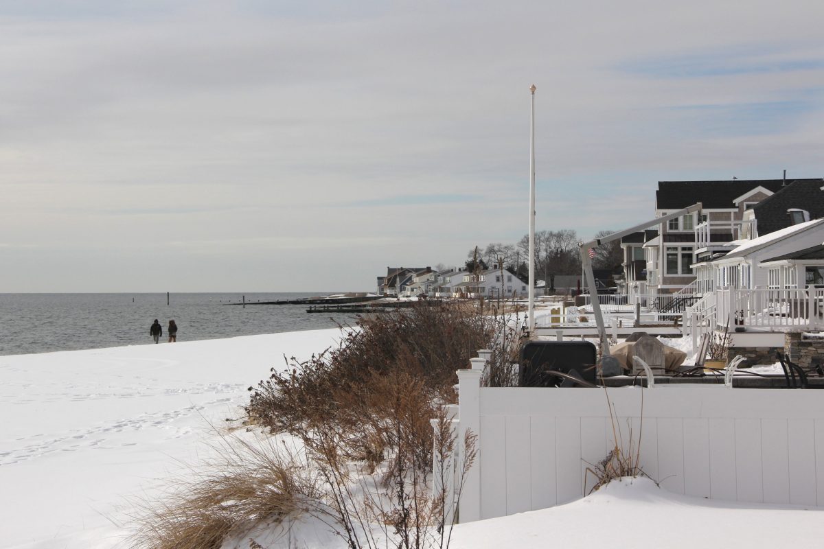 The Sound View Beach neighborhood in Old Lyme is one of several in the town that is vulnerable to coastal ﬂooding and sea level rise.