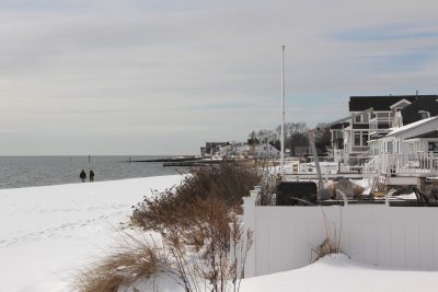 The Sound View Beach neighborhood in Old Lyme is one of several in the town that is vulnerable to coastal ﬂooding and sea level rise.