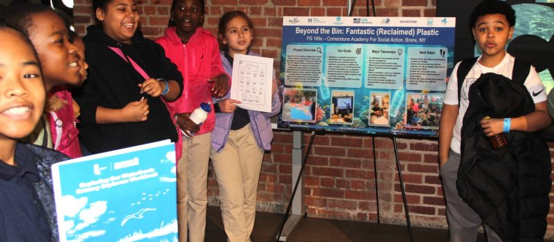 Students from the Cornerstone Academy for Social Action in the Bronx were one of 15 USA Blue Schools and Long Island Sound Schools Network schools from CT, NY and NJ presenting projects at the 2nd annual Student Symposium at the Maritime Aquarium in Norwalk on March 27.