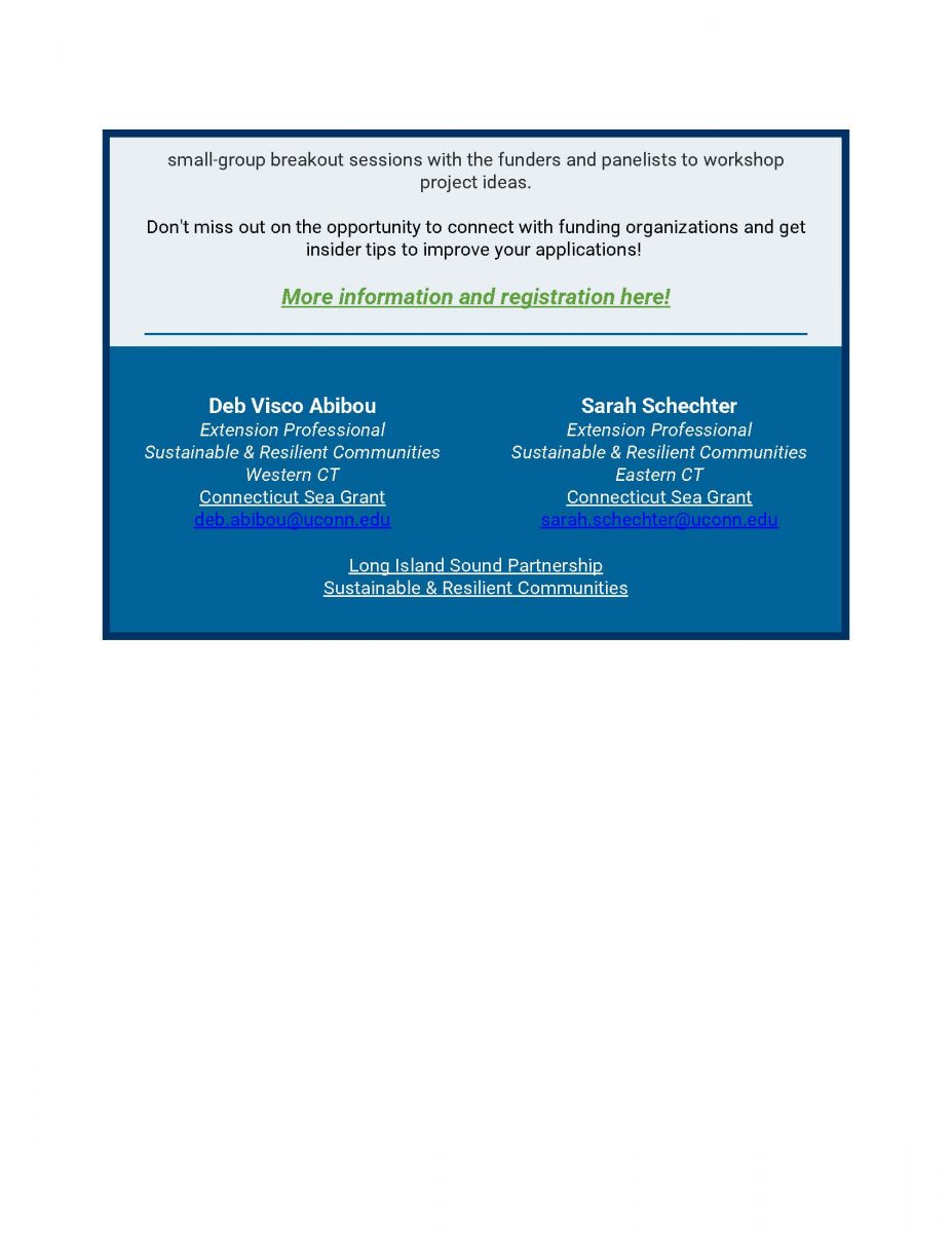 page 2 of flier announcing registration for 3rd annual Sustainable and Resilient Communities Funding Workshop March 31