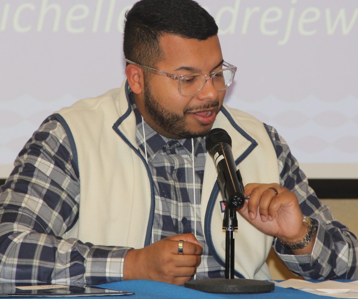 Sabit Nasir, sustainability and resilience manager for Groton, was one of the speakers in the successful awardees panel.