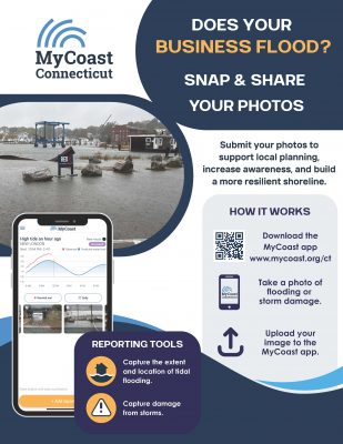 Poster about MyCoast CT for businesses