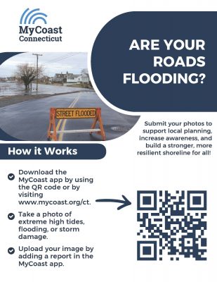 Poster for MyCoast CT about road flooding