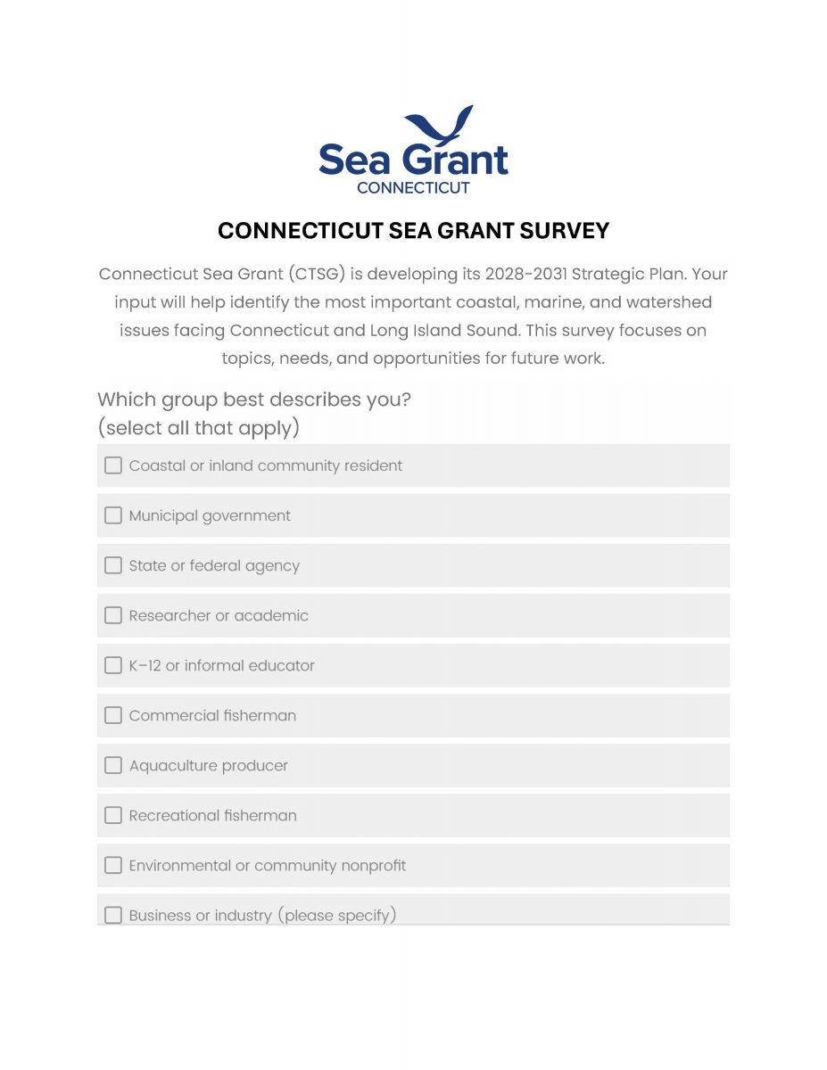 Connecticut Sea Grant Survey page