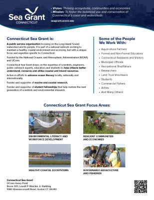 Page 2 of Connecticut Sea Grant staff list and information sheet