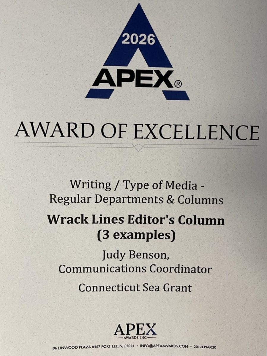 2026 APEX contest for publication excellence Award of Excellence certificate for for Wrack Lines' Editor's Column