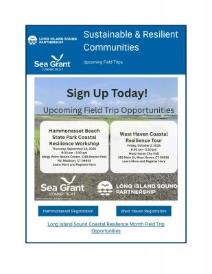 Page of Sustainable & Resilient Communities flyer about upcoming field trip opportunities in September and October