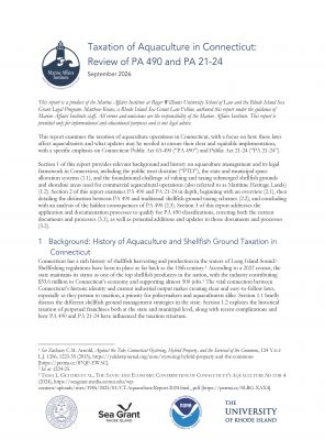 Page 1 of "Taxation of Aquaculture in Connecticut: Review of PA 490 and PA 21-24"