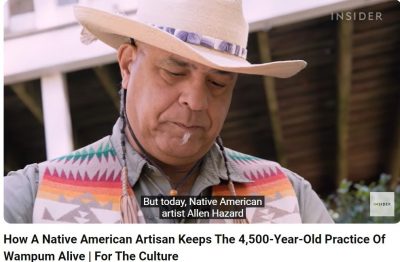 Image from video about master wampum artist Allen Hazard.